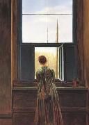 Caspar David Friedrich Woman at the Window (mk10) oil on canvas